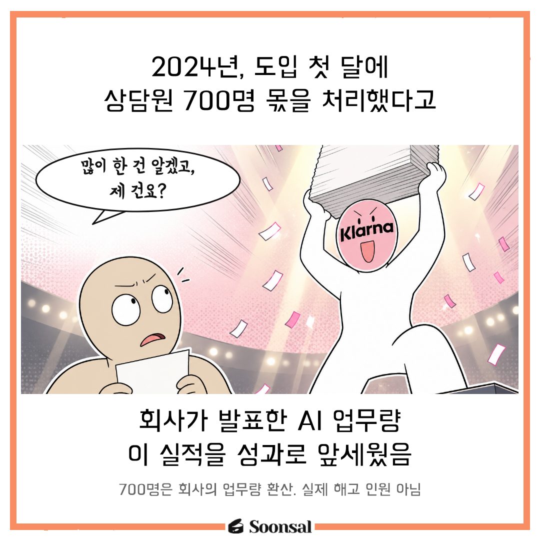 클라르나의 AI 상담 업무량과 사람 상담 투자