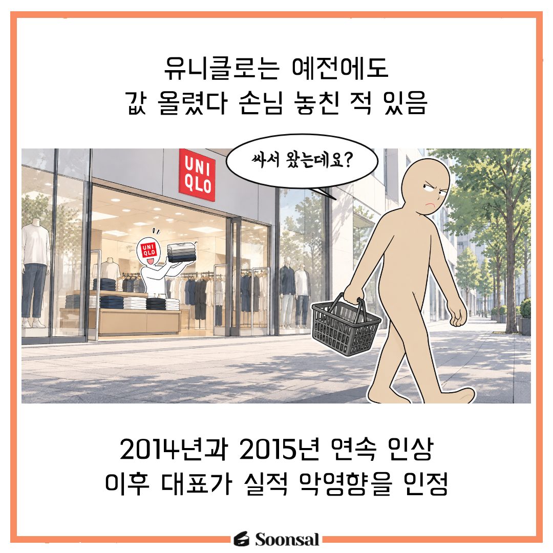 양말값 올리려다 사과한 유니클로